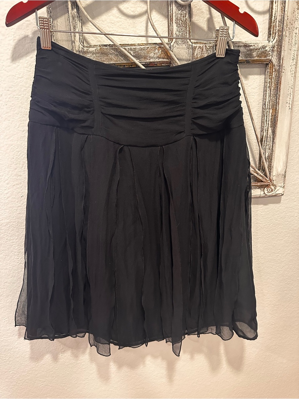 Black Women's Silk Pleated Skirt